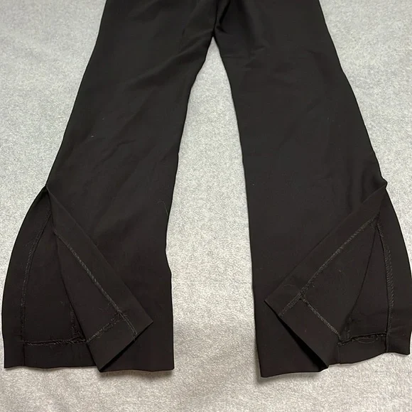 Zara High Rise Trouser Pants Large BlackSide Slit Office Career - Picture 10 of 12